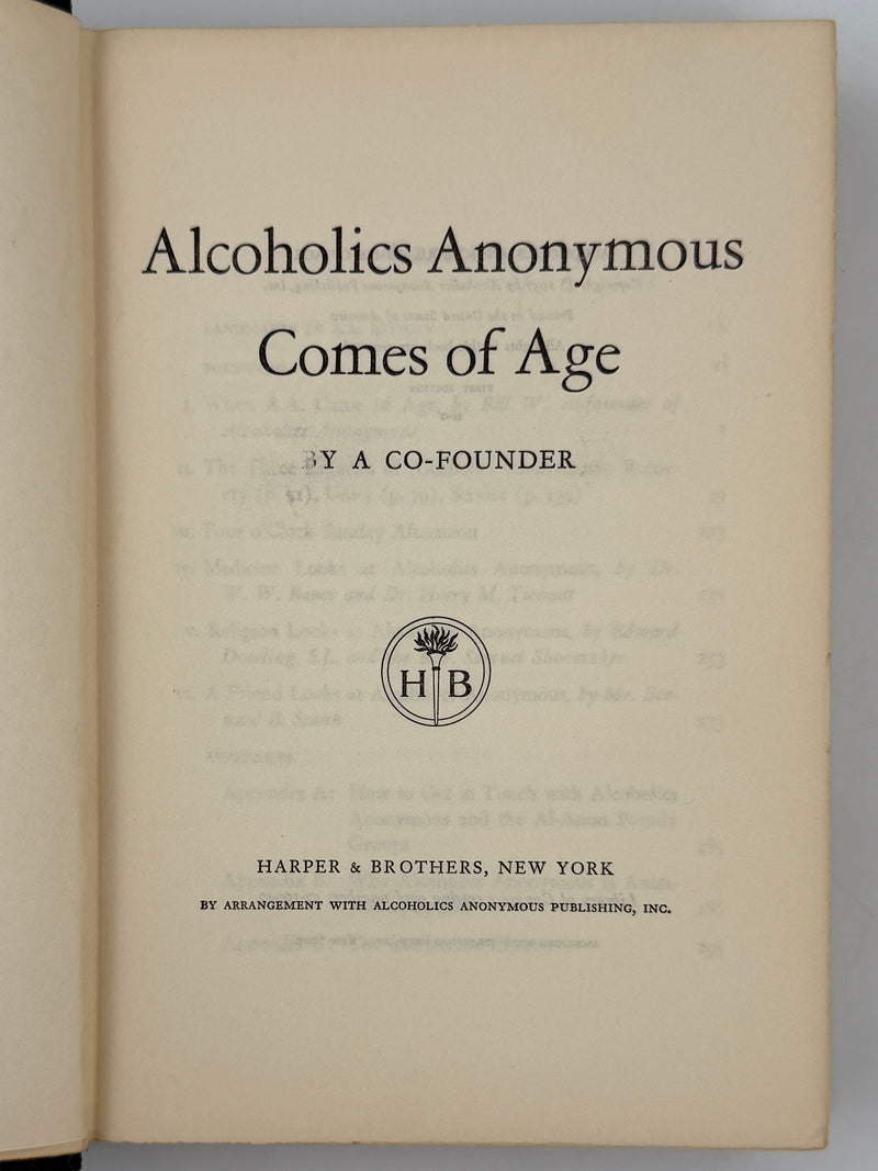Alcoholics Anonymous Comes of Age — First Edition, First Printing (1957) Harper & Brothers Issue — Original Dust Jacket