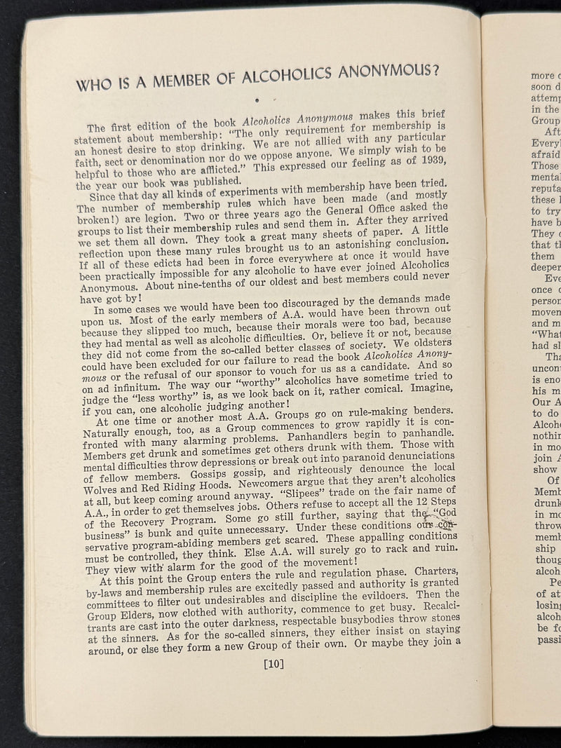 A.A. Tradition: “Our Experience Has Taught Us…”  Works Publishing, Inc. · 1947 · First Printing