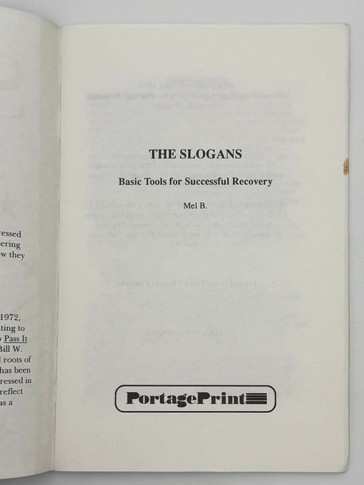 The Slogans: Basic Tools for Successful Recovery by Mel B. - 2nd Printing from 1994