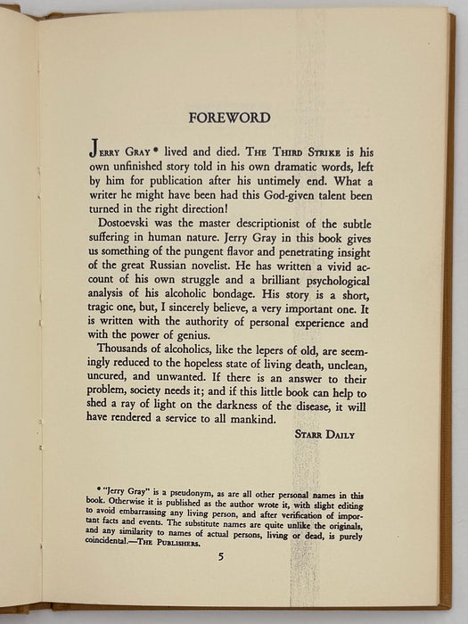 The Third Strike by Jerry Gray - Hazelden Edition