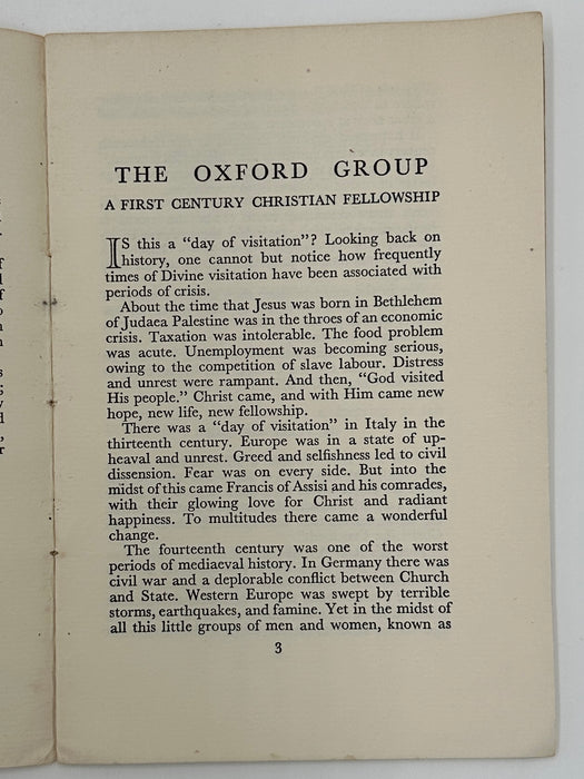 The Oxford Group: A First Century Christian Fellowship by F. W. Rowlands, B.A. Recovery Collectibles