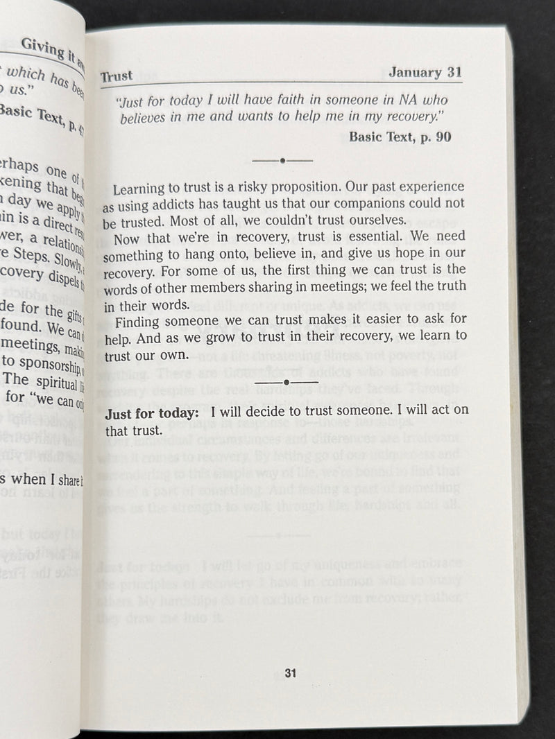 Just for Today — Daily Meditations for Recovering Addicts — Narcotics Anonymous — 1996 Printing