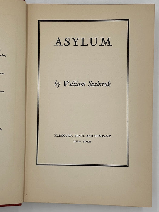 Asylum by William Seabrook - 1935