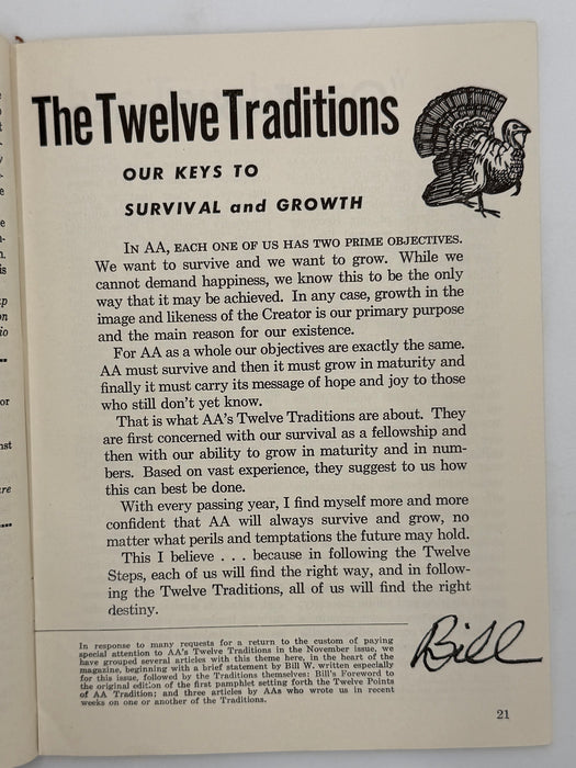 AA Grapevine - Traditions Month - November 1956