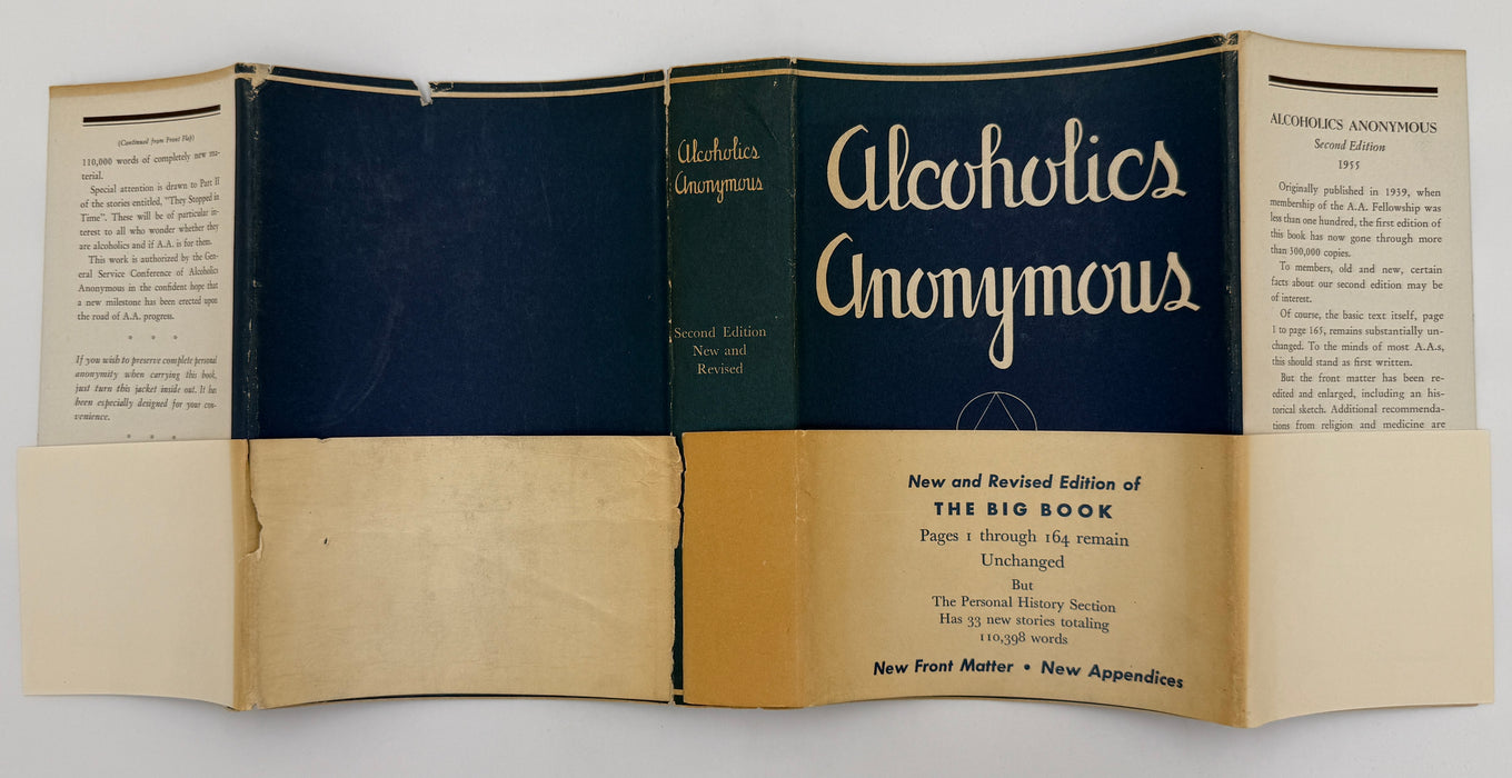 First Issue with Original White Band - Alcoholics Anonymous Second Edition First Printing from 1955 with ODJ
