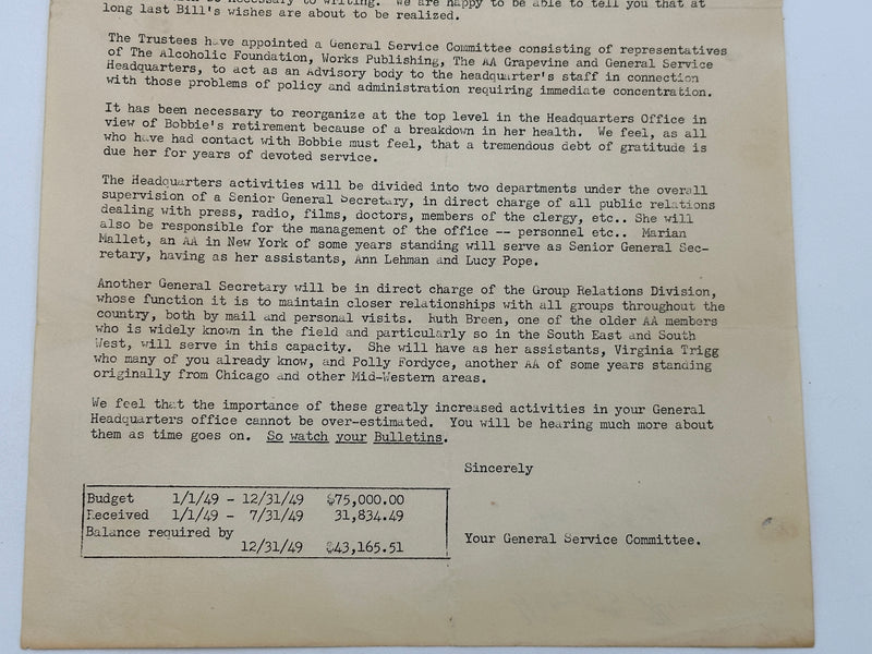 The Alcoholic Foundation Bulletin #7 from 1949 Recovery Collectibles