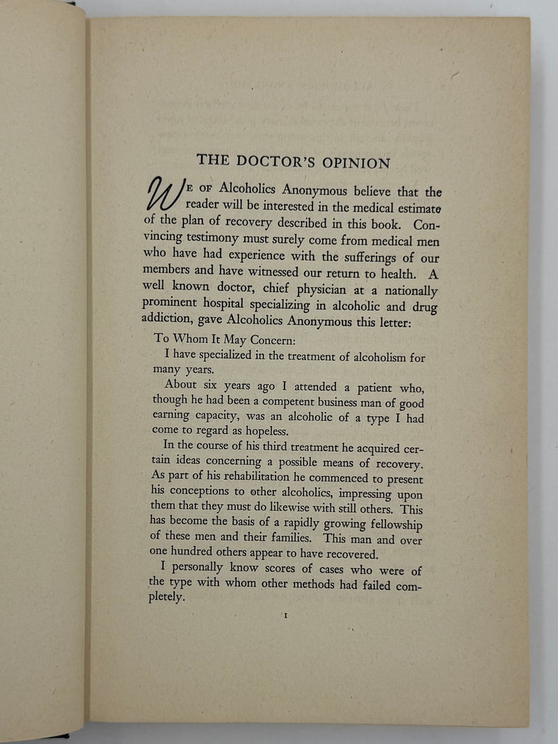 Alcoholics Anonymous First Edition Big Book 6th Printing - 1944 - RDJ