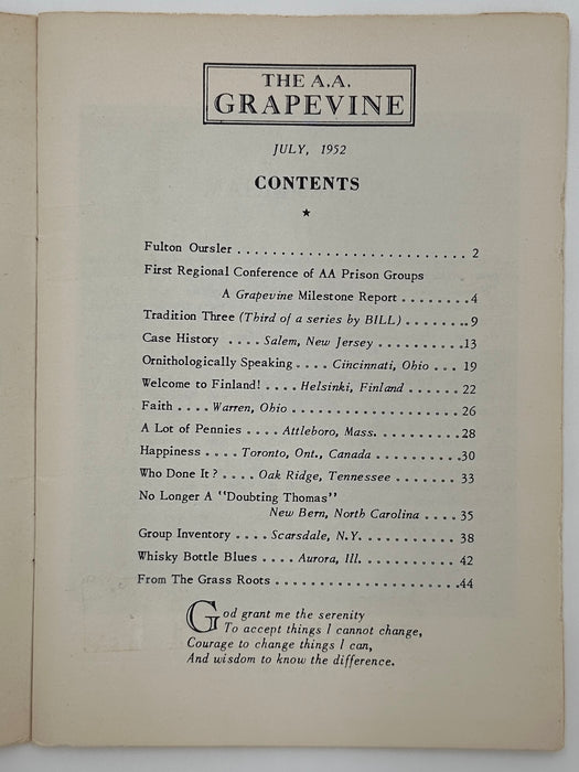 AA Grapevine from July 1952 - AA Prison Groups