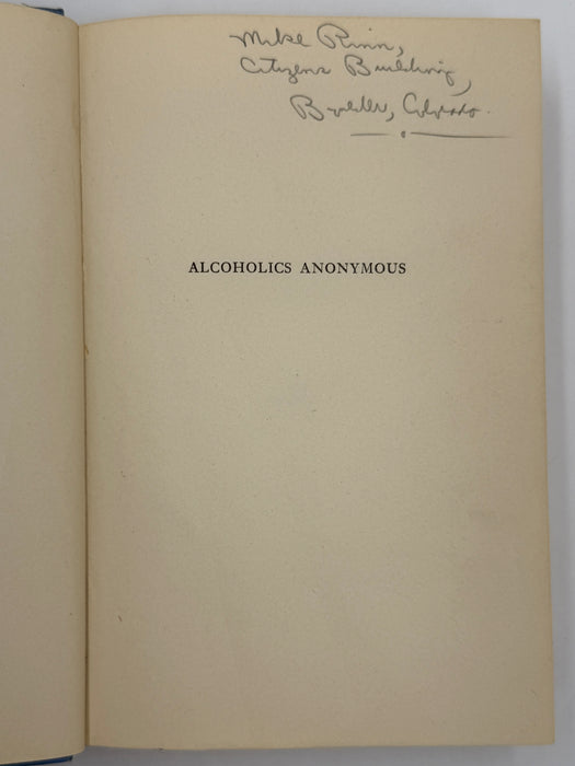Alcoholics Anonymous First Edition 5th Printing from 1944 - ODJ -  Baby Blue