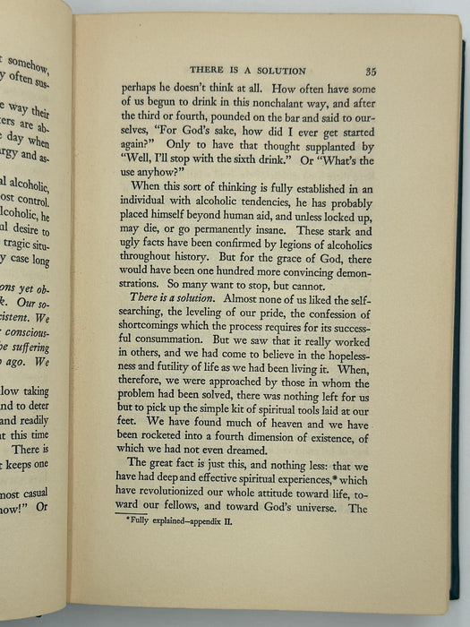 Alcoholics Anonymous Big Book First Edition 2nd Printing from 1941