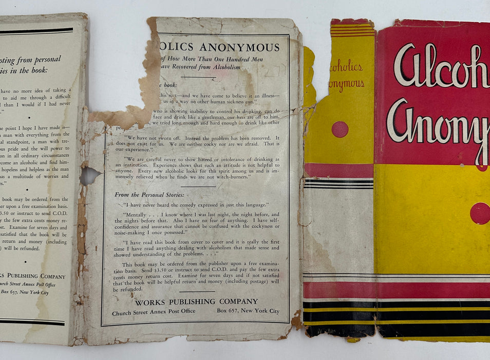 Alcoholics Anonymous First Edition First Printing from 1939 with the Original Dust Jacket Recovery Collectibles