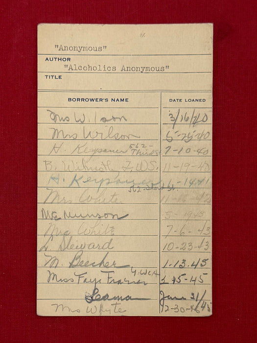 Alcoholics Anonymous (Big Book) — First Edition, First Printing (April 1939)