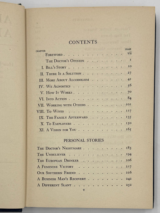 Alcoholics Anonymous First Edition 8th Printing from February 1945 - RDJ