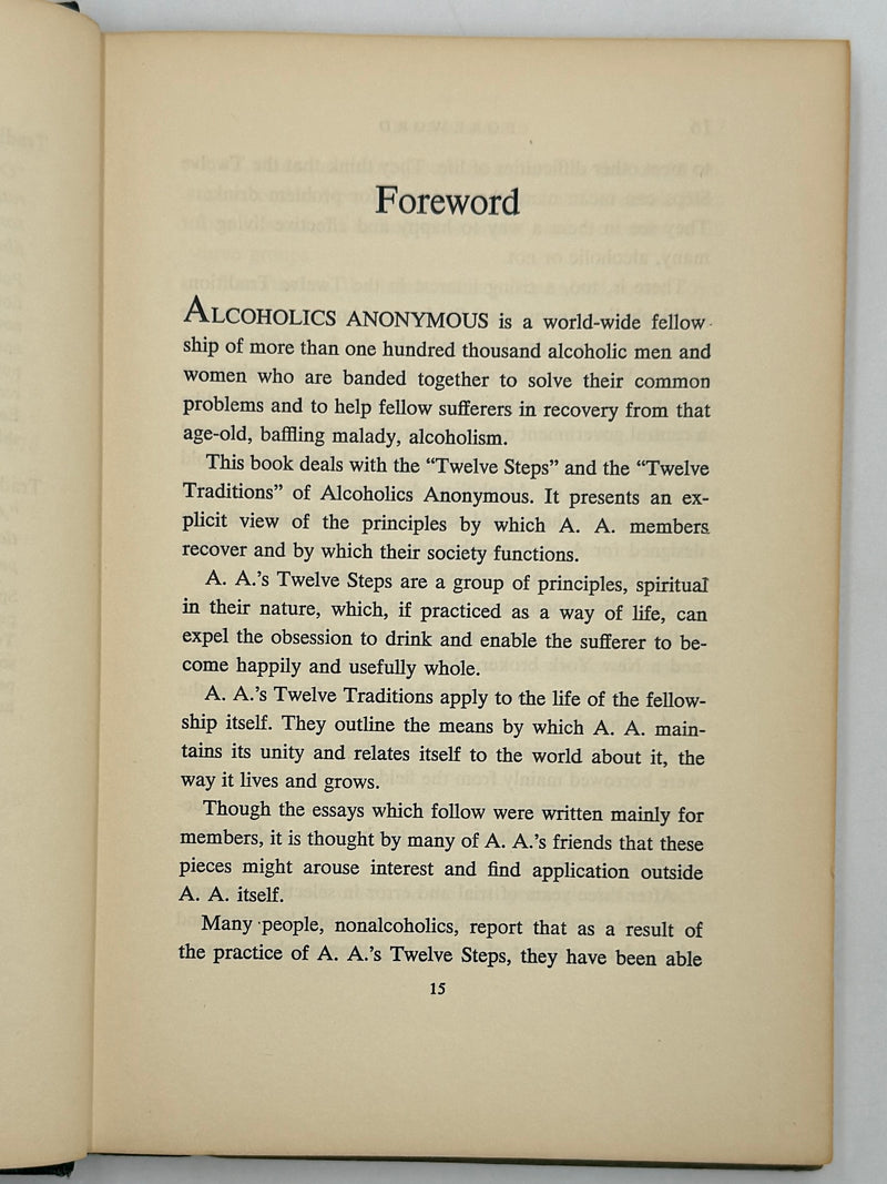 Twelve Steps and Twelve Traditions Third Printing — December 1958 — Original Dust Jacket