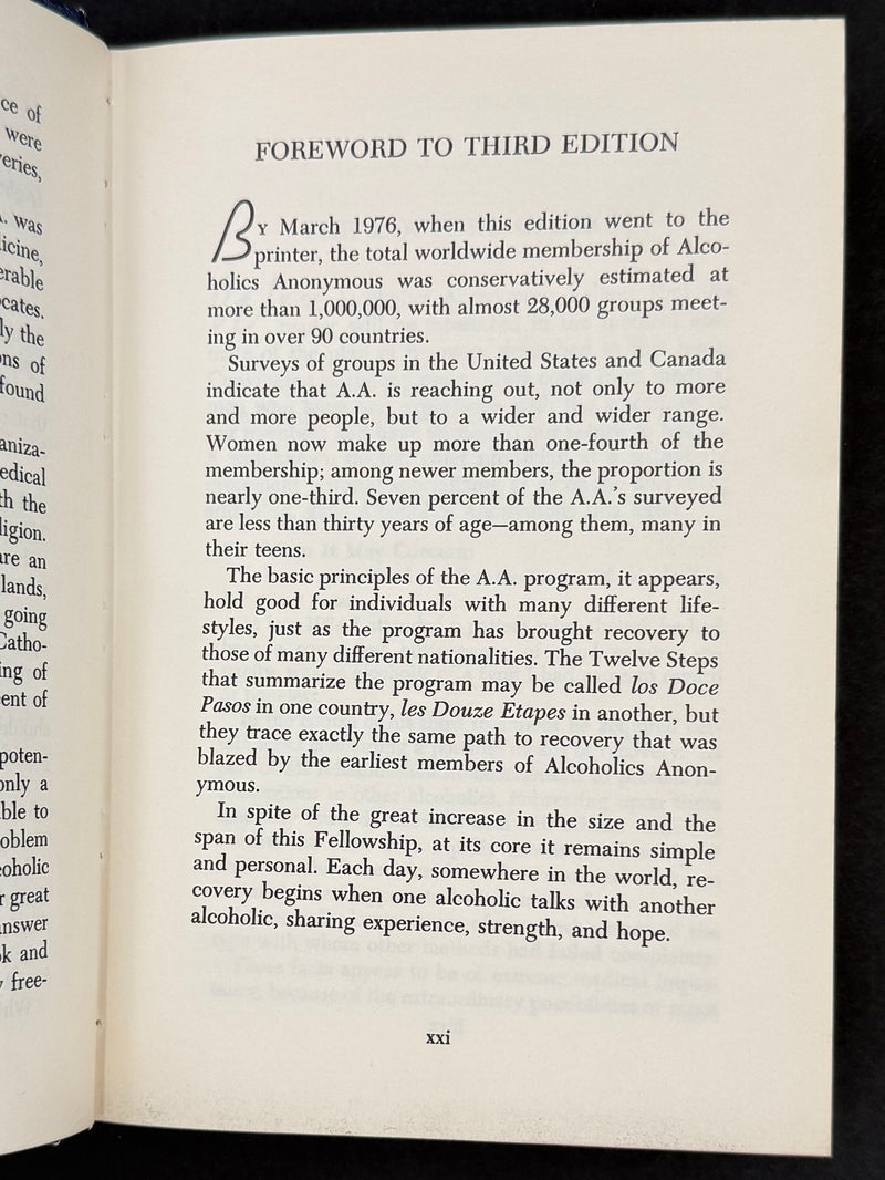 1976 Alcoholics Anonymous Big Book – Third Edition, First Printing