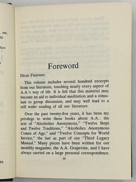 The AA Way of Life: As Bill Sees It - 5th Printing from 1974