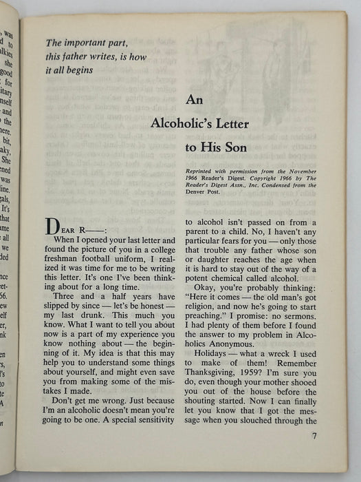 AA Grapevine from June 1968 - Pointers for Beginners