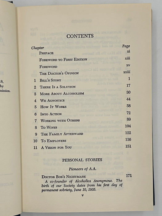 Alcoholics Anonymous Third Edition First Printing from 1976 with ODJ