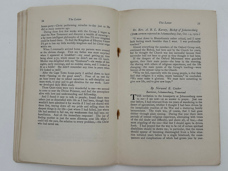 The Letter 7 (April 1930) — “The South African Adventure” | Early Oxford Group