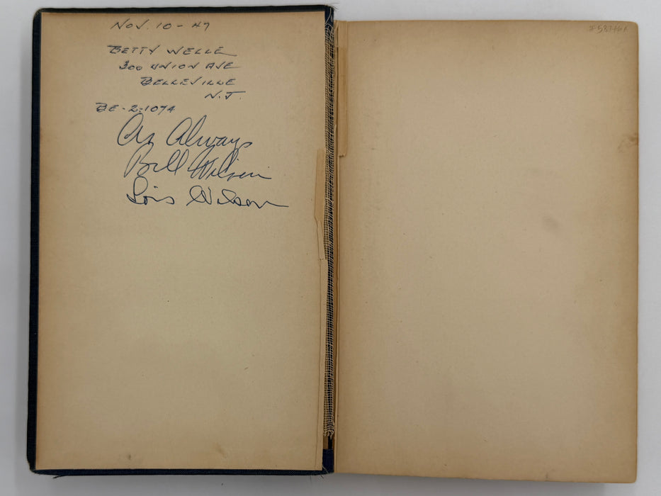 Signed by Bill & Lois Wilson - Alcoholics Anonymous First Edition Big Book 11th Printing