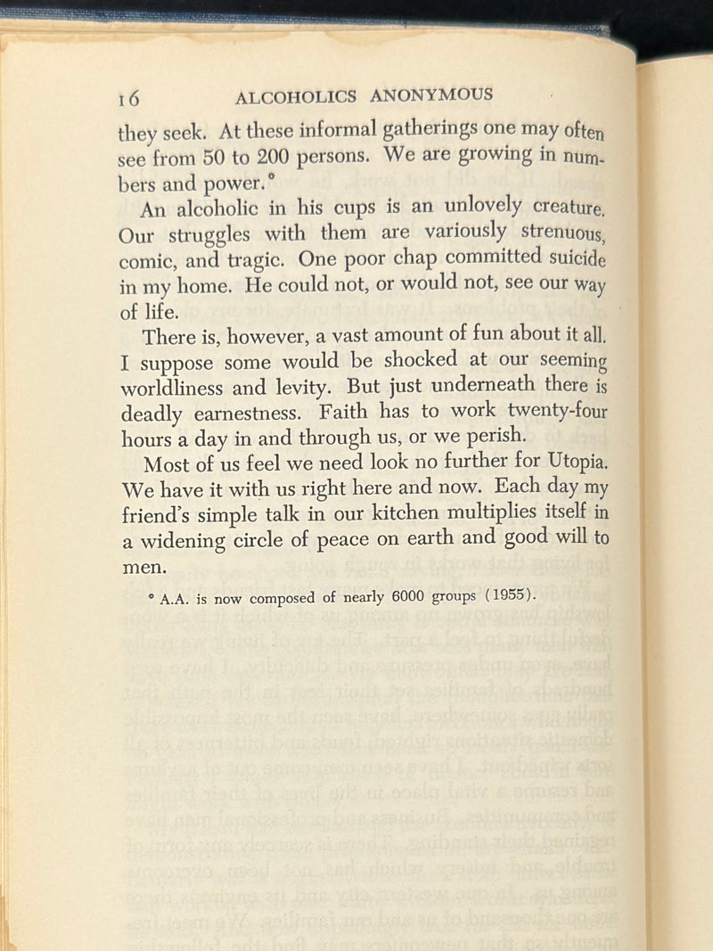Alcoholics Anonymous Big Book — Second Edition First Printing 1955 — Inscribed by Bill W. to Sacramento Group #3 — Jim Masterson Provenance