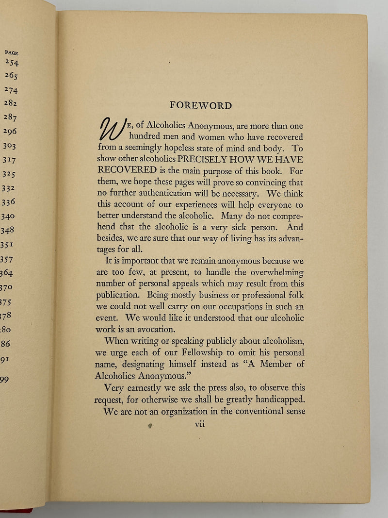 Alcoholics Anonymous — First Edition, First Printing — Ernie Galbraith’s Personal Copy with Sue Smith Windows Provenance