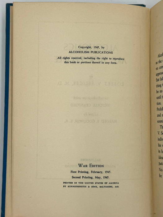 Alcoholics Are Sick People by Robert V. Seliger, M.D.