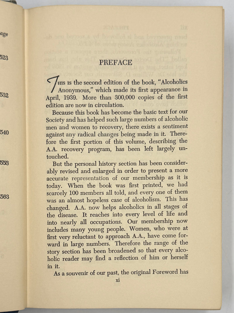 Alcoholics Anonymous — Second Edition, Sixth Printing (1963) — Reproduction Dust Jacket