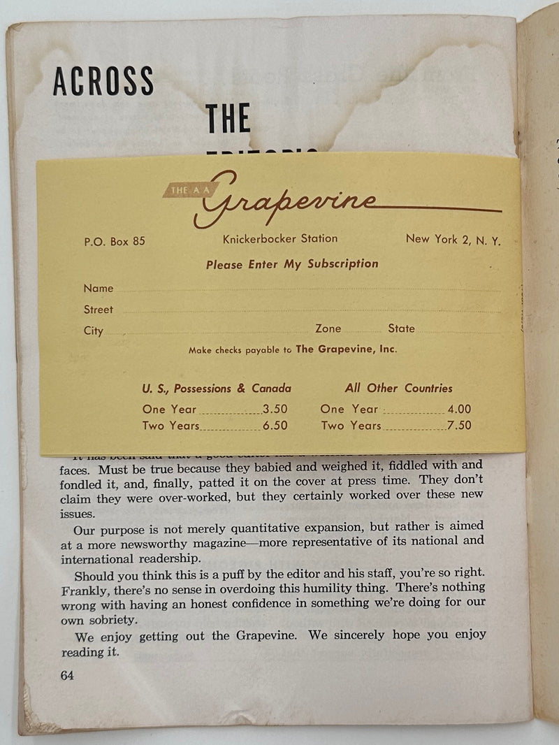 AA Grapevine from October 1957 - AA Comes of Age
