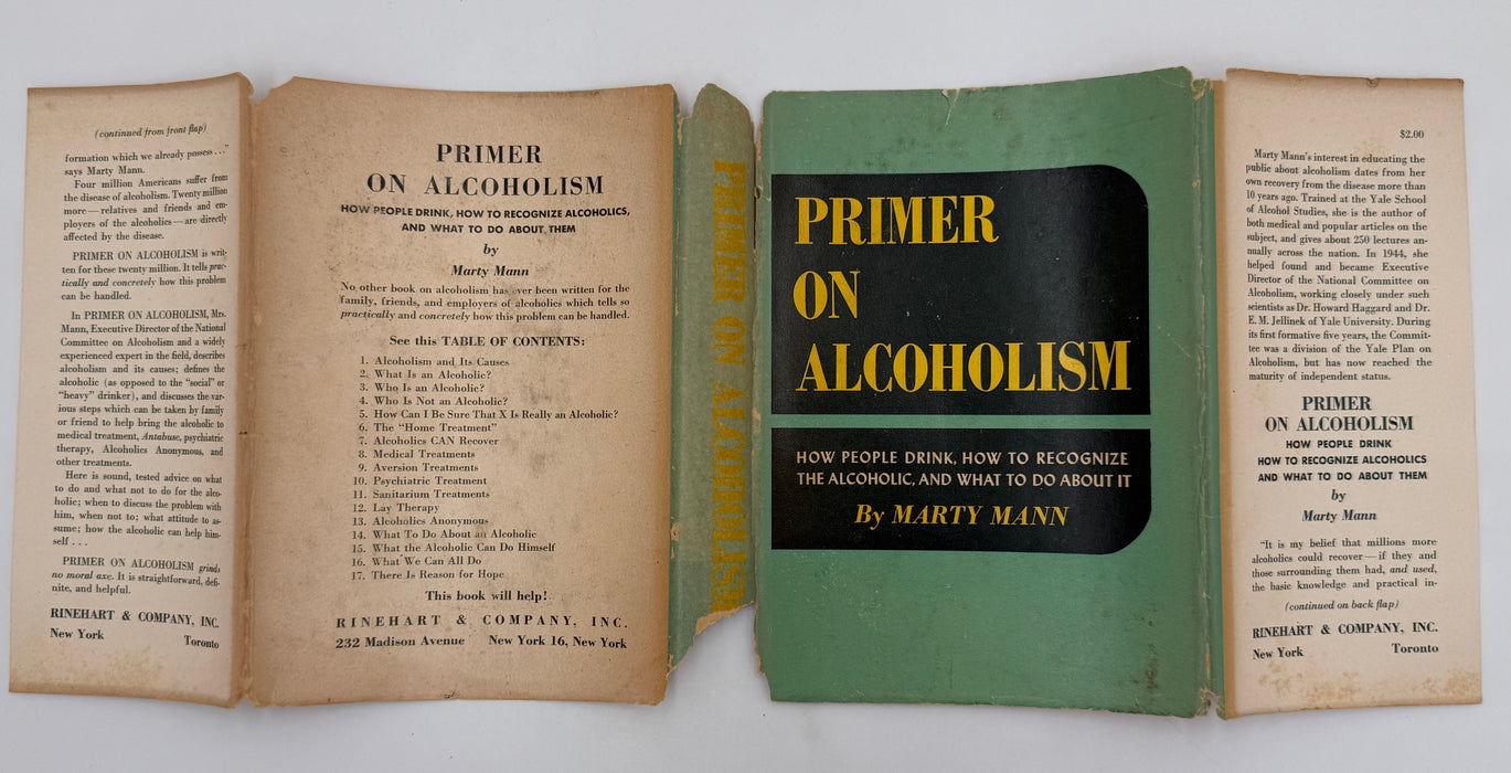 Primer On Alcoholism by Marty Mann - First Edition First Printing from 1950 - ODJ