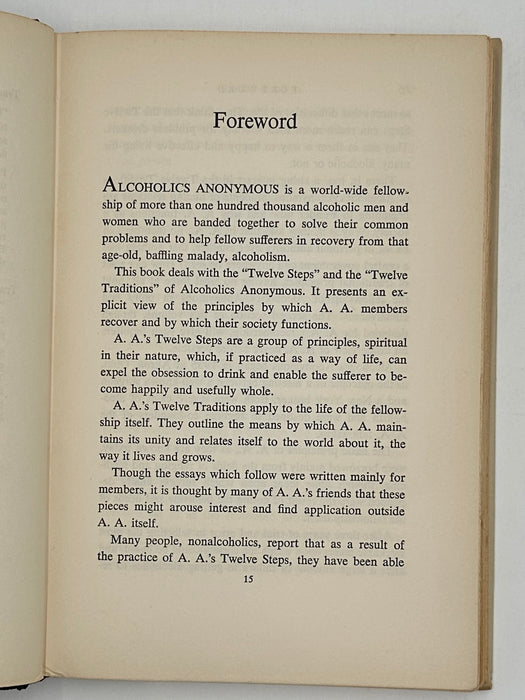 12 Steps and 12 Traditions First Edition 1st Printing Published by Harper & Brothers Recovery Collectibles