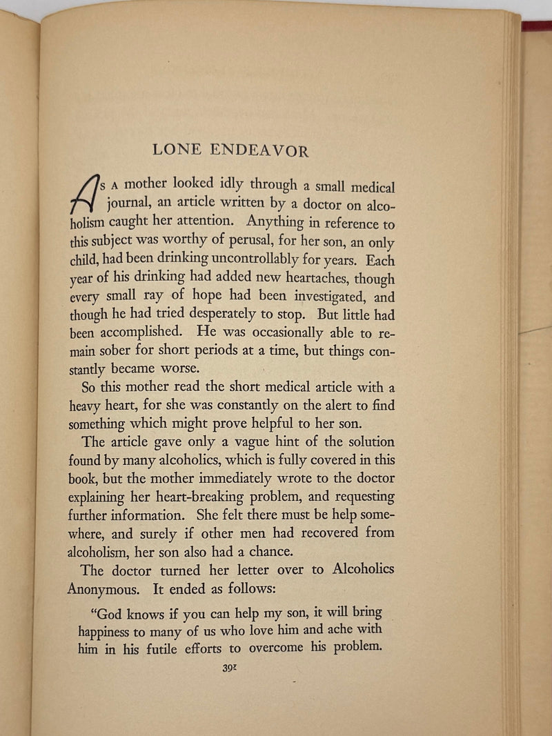 Alcoholics Anonymous (Big Book) — First Edition, First Printing (April 1939)