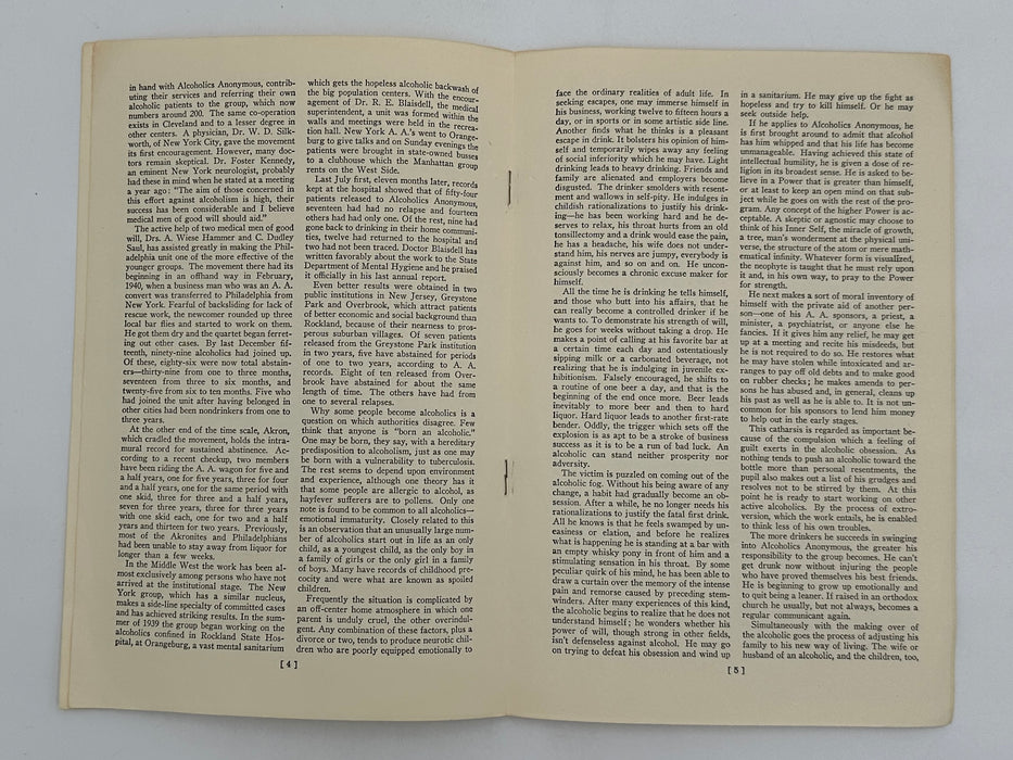 Alcoholics Anonymous: Freed Slaves of Drink, Now They Free Others by Jack Alexander - Pamphlet