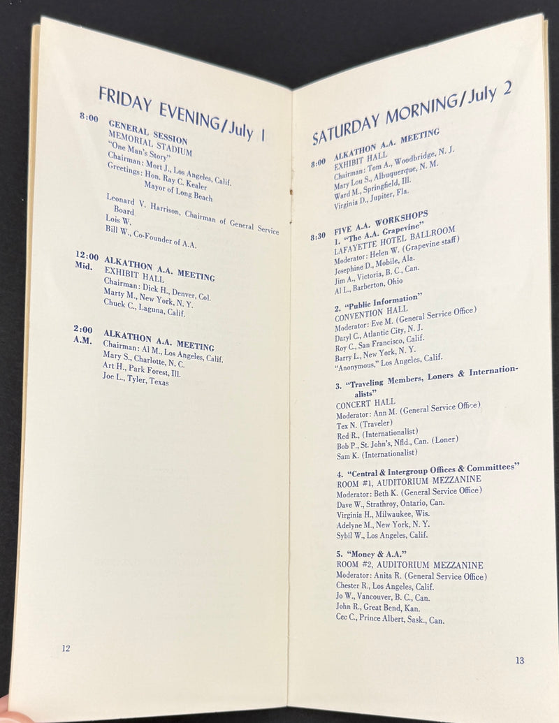 1960 Alcoholics Anonymous 25th Anniversary International Convention Collection — Long Beach, California