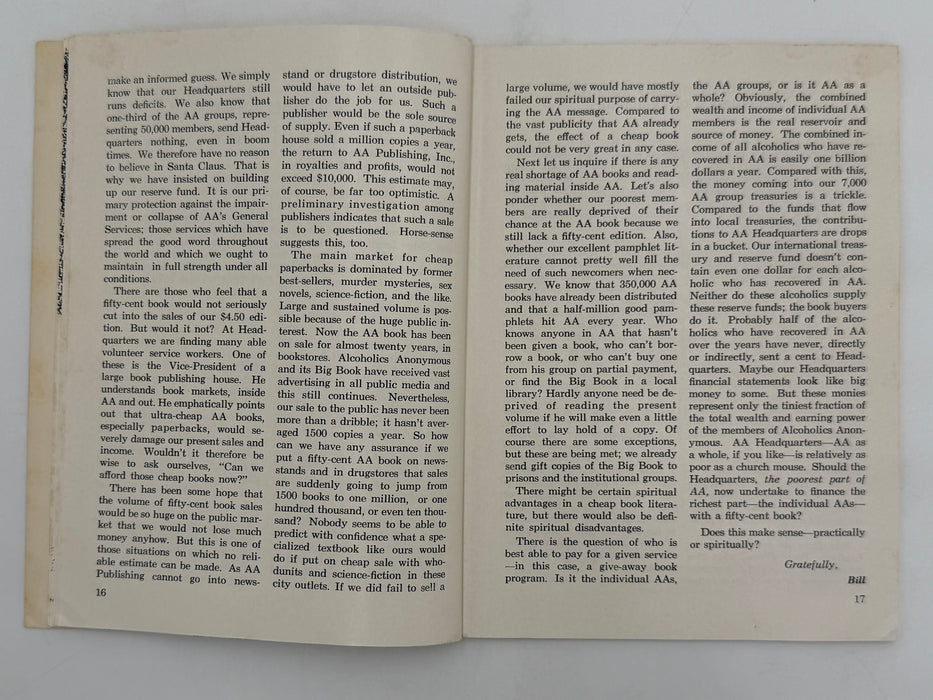 AA Grapevine from August 1958 - Let’s Make Practical and Spiritual Sense by Bill