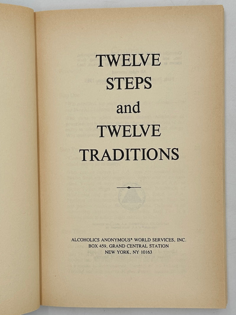Alcoholics Anonymous Twelve Steps and Twelve Traditions - First Soft Cover Printing from 1989