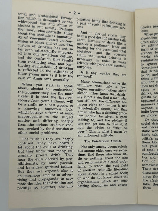 Clerical Attitudes On Alcohol —most of them wrong by John C. Ford, S.J.