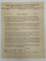The Alcoholic Foundation Bulletin #7 from 1949 Recovery Collectibles
