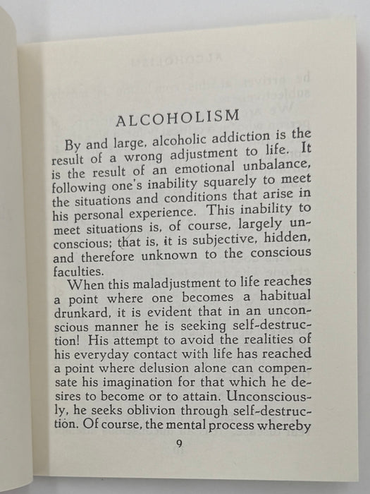 Alcoholism: ITS CAUSE and CURE From the viewpoint of Science of Mind by Ernest Holmes