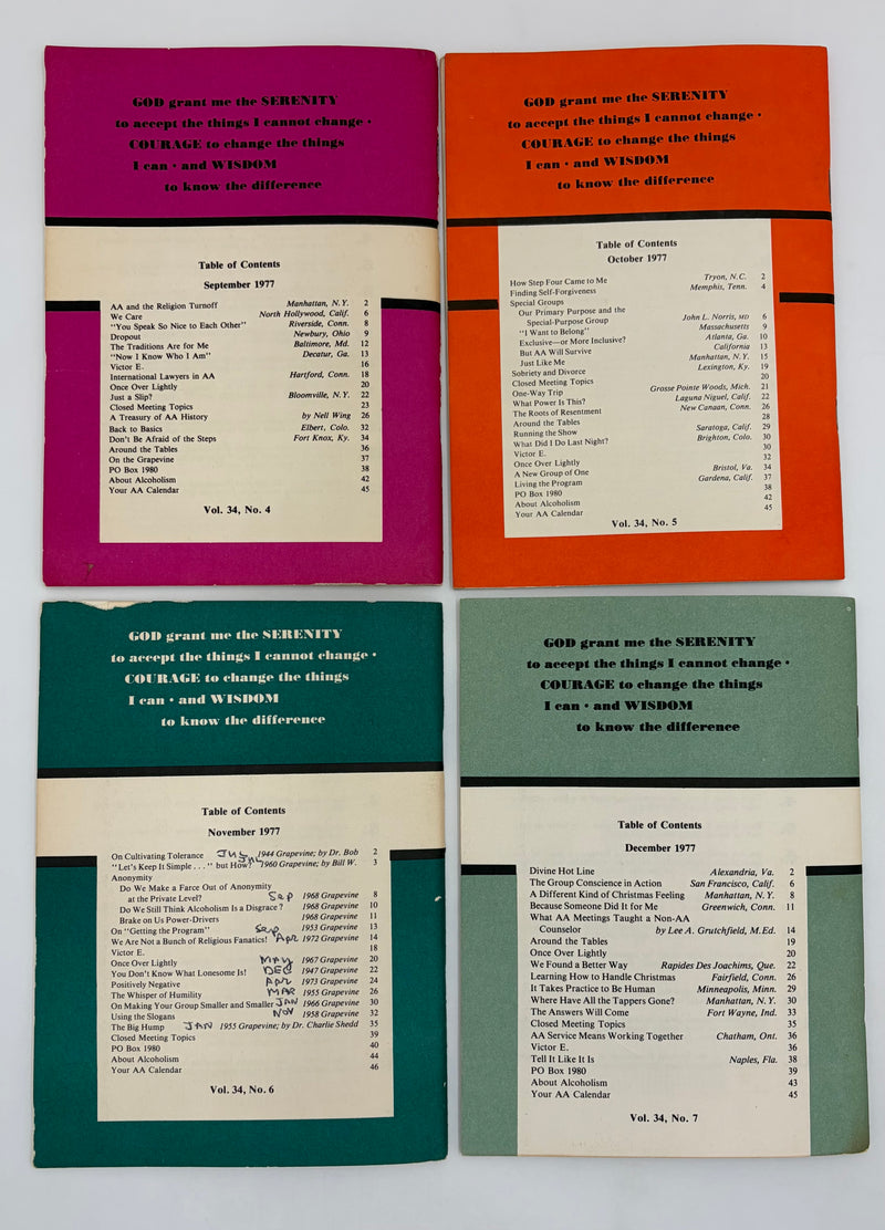 AA Grapevine Complete Set 1977