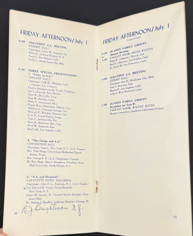 1960 Alcoholics Anonymous 25th Anniversary International Convention Collection — Long Beach, California
