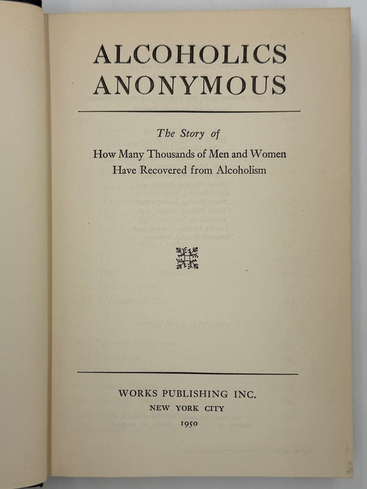 Alcoholics Anonymous First Edition 13th Printing from 1950 - ODJ