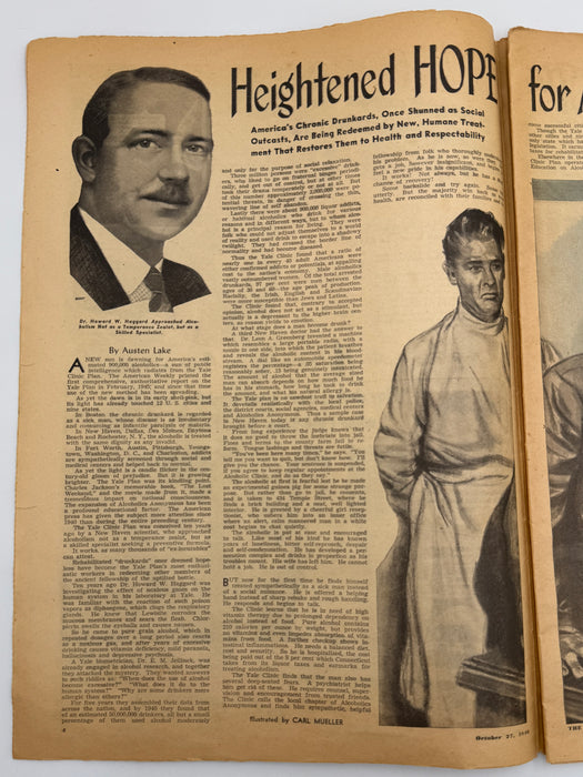 American Weekly – October 27, 1946 - Featuring: “Heightened Hope for Alcoholics”