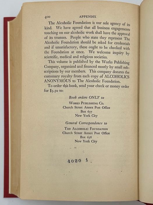 Alcoholics Anonymous First Edition First Printing from 1939 - RDJ