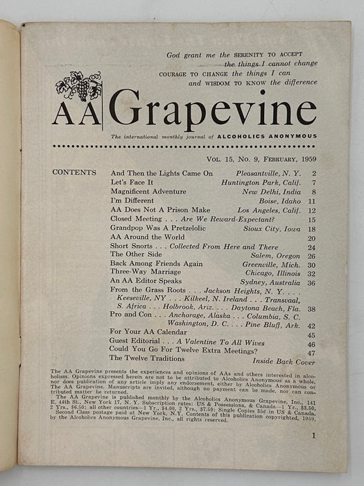 AA Grapevine from February 1959