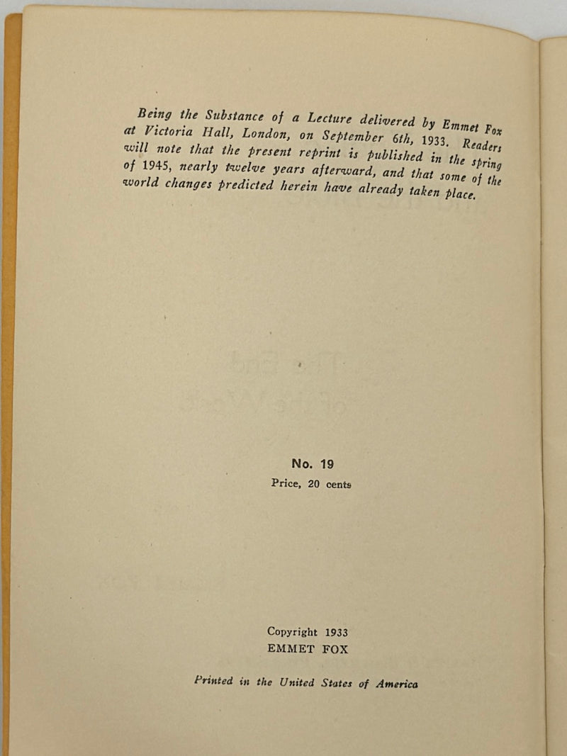 The Zodiac and the Bible: The End of the World by Emmet Fox - 1945