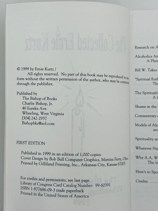 The Collected Ernie Kurtz - First Edition from 1999