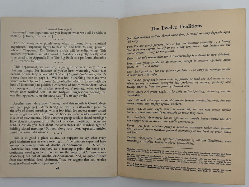AA Grapevine from March 1954 - Conversion As A Psychological Phenomenon Recovery Collectibles