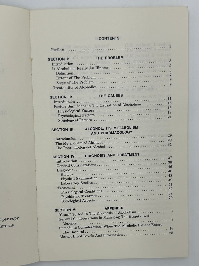 Manual on Alcoholism of the American Medical Association - 1967