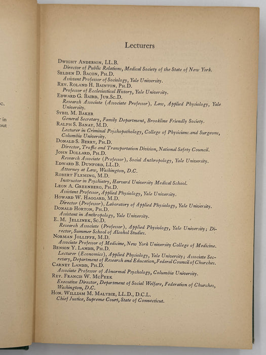 Alcohol, Science and Society - First Printing 1945 - RDJ
